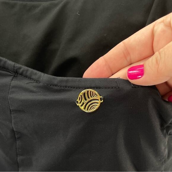 Blumoss Black Sleek Minimalist Halter Strapless One Piece Swimsuit Size Large - Picture 6 of 12